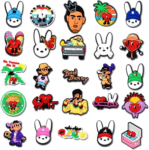 Vista 7 de SHINQEAR Dijes de zapatos de dibujos animados para decoración de zapatos, sandalias, pulsera de zapatos, pulseras, accesorios para hombres