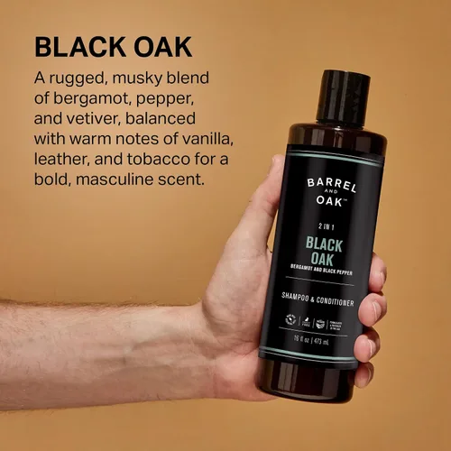 Vista 6 de Barrel and Oak - Champú y acondicionador 2 en 1, juego de champú y acondicionador para hombres, cuidado del cabello para hombres, limpia el cabello