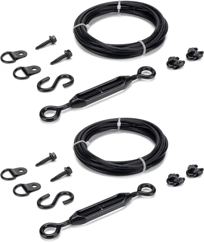 Vista 8 de HILLMASTER Kits de soporte de puerta anti-caída duraderos para cerca de madera, kit de cable de soporte de puerta en zinc, kit de puerta de cerca
