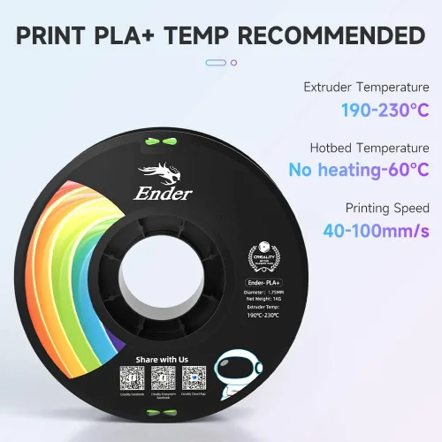 Vista 5 de Creality PLA Plus - Filamento de 1/16”, resistencia PLA Pro mejorada, precisión dimensional de +/- 0.03 mm, carrete de 2.2 libras, filamento Ender