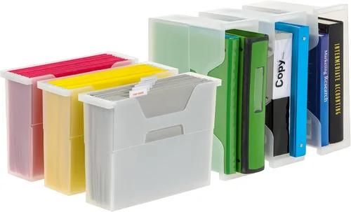 Vista 10 de IRIS USA Paquete de 6 cajas de archivos de escritorio pequeñas con tapa Transparente