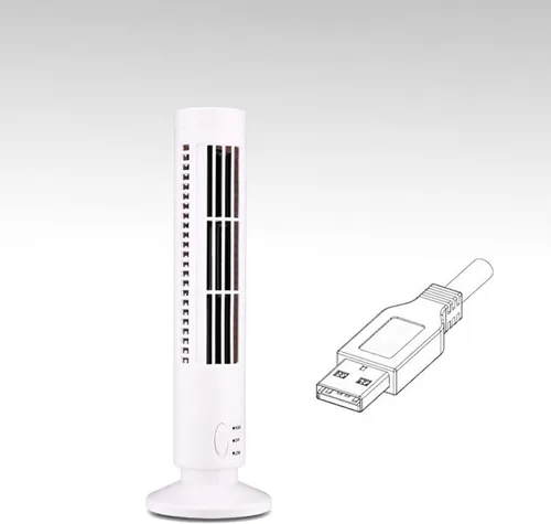 Vista 2 de USB Bladeless Fan with 2 Wind Modes (White)
