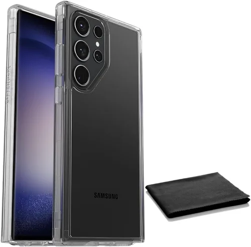 Vista 12 de OtterBox Galaxy S23 Ultra (solamente) - Funda de la serie Symmetry - Negro, ultra suave, compatible con carga inalámbrica, bordes elevados que