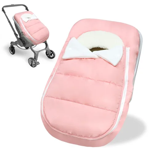 Vista 10 de Funda de asiento de automóvil para bebé, invierno, impermeable, para recién nacido, resistente al viento, funda de asiento de automóvil para bebé