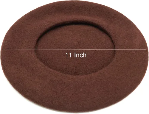 Vista 3 de Wheebo Gorro de lana de estilo francés de color liso, para mujeres y niñas