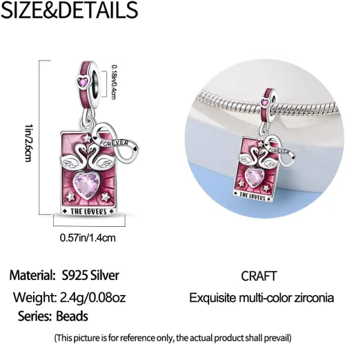 Vista 21 de KUNSIR Los abalorios se adaptan a pulseras Pandora para mujer, plata de ley 925, cuentas colgantes de joyería para niñas, dijes de feliz cumpleaños