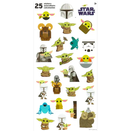 Vista 3 de Baby Yoda - Juego de tatuajes temporales para niños, paquete de recuerdos de fiesta de Star Wars con 96 tatuajes temporales para bolsas de golosinas