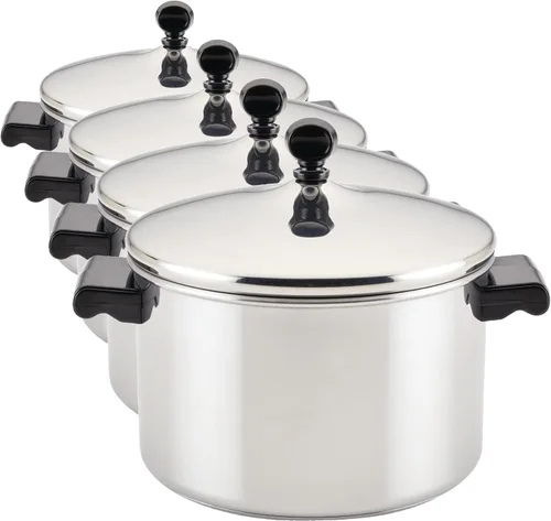 Vista 17 de Farberware Cacerola clásica de acero inoxidable con tapa, 1 cuarto de galón, plateado, 50000, 11.2"P x 6.3"An x 4.4"Al