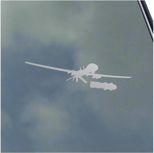 Vista 9 de MQ-1C - Calcomanía de vinilo de piloto de águila gris del ejército no tripulado Veterano UAV