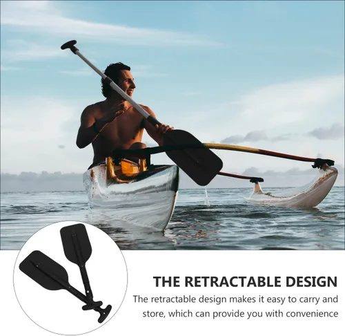 Vista 2 de BESPORTBLE Remo telescópico para kayak: 2 paquetes de 22-41 pulgadas de aleación de aluminio remos plegables para lancha, kayak, rafting, canoa