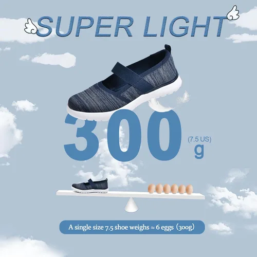 Vista 4 de Zapatos Mary Jane para caminar para mujer, zapatos casuales de enfermería, cómodos, antideslizantes, para trabajo y oficina