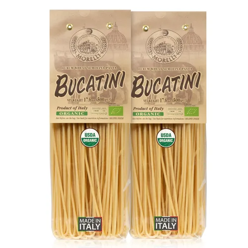 Vista 10 de Morelli Bucatini - Pasta italiana orgánica de primera calidad de Italia - Marca de pasta gourmet artesanal y familiar - Pasta de sémola de trigo