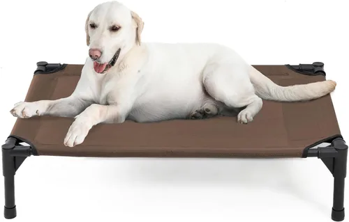 Vista 9 de Garnpet Cama elevada para perros pequeños, cuna elevada para perros que se adapta a hasta 150 libras, catres resistentes para mascotas con malla