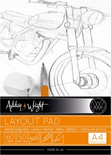 Vista 4 de Ashton and Wright - Bloc de diseño semitransparente A4 - Papel de 1.76 oz/m² - 60 hojas - Paquete de 2