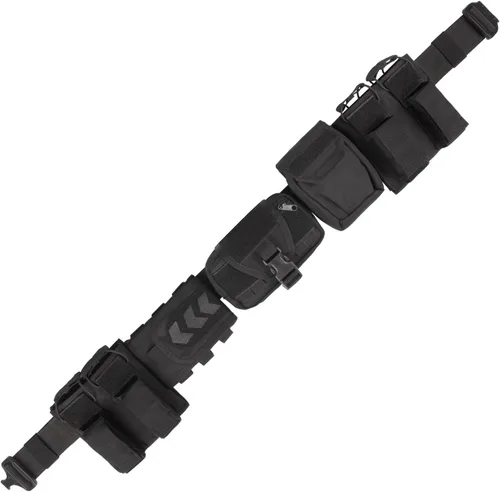 Vista 6 de BOMTURN Cinturón de batalla táctico con accesorios: cinturones de servicio policial combate Airsoft cinturón de policía con bolsas 7 piezas