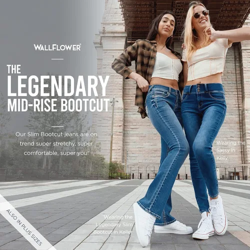 Vista 8 de WallFlower InstaStretch Legendary Jeans con ajuste clásico y corte de bota para mujer