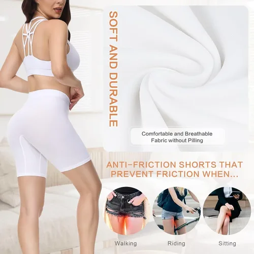 Vista 3 de Yeblues Paquete de 3 pantalones cortos sin costuras para debajo del vestido, pantalones cortos suaves para yoga, bicicleta, entrenamiento