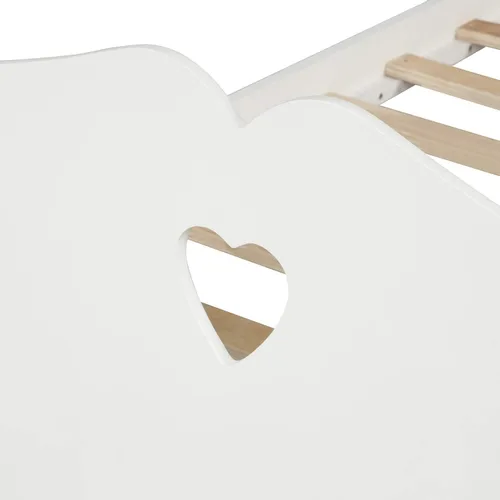 Vista 8 de Harper & Bright Designs Base de cama individual con cabecero y estribo, cama de madera tamaño individual con soporte de listones de madera