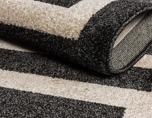 Vista 7 de Unique Loom Athens Collection - Alfombra clásica geométrica moderna con diseño de bordes, 3 pies 3 pulgadas x 5 pies 3 pulgadas, negro/beige negro