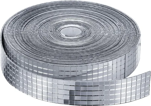 Vista 12 de SATINIOR 3000 piezas de azulejos de espejo de bola de discoteca autoadhesivos para manualidades, adhesivos pequeños de bola de discoteca de 5 x 5