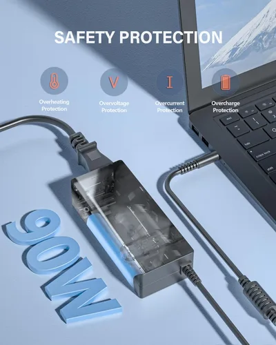 Vista 5 de Adaptador de CA compatible con cargador de laptop Dell 90W Latitude E5440 E5540, Inspiron 15 17 3000 5000 Series, cable de alimentación Inspiron 22