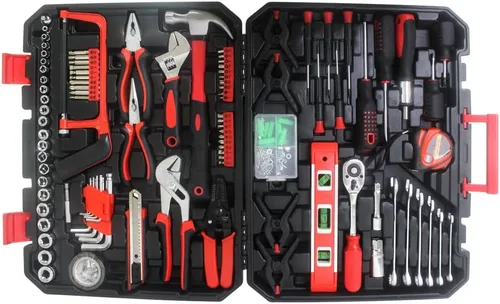 Vista 6 de Juego de herramientas mecánicas de 239 piezas con organizador de caja de herramientas, caja de herramientas portátil con cerradura, perfecto