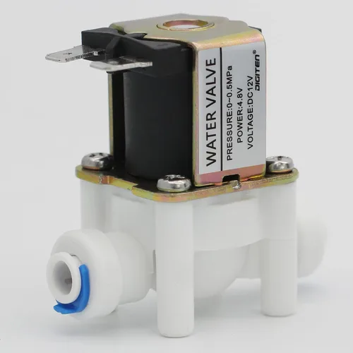 Vista 3 de DIGITEN DC 12V 1/4" válvula electromagnética del agua de la alimentación de la entrada de conexión rápida N/C normalmente cerrada ninguna presión