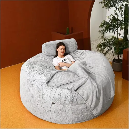 Vista 9 de NAZARR Puf para adultos (sin relleno), silla de puf gigante, sillas de puf grandes, funda para silla puff grande, silla puff para adultos de 5 pies