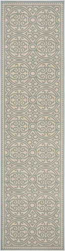 Vista 29 de SAFAVIEH Alfombra lavable para exteriores Linden Collection - 4 x 6 pies, aguamarina y crema, no desprende pelusa y fácil de limpiar, ideal