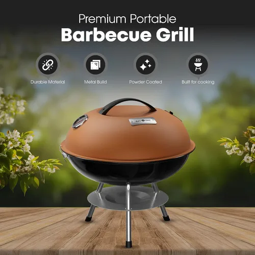 Vista 2 de GasOne CG-14T – Parrilla de barbacoa portátil de 14 pulgadas con tapa de bloqueo de 3 puntos para la preservación del calor – Sistema de ventilación