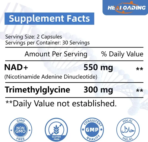 Vista 2 de Suplemento NAD liposomal para mujeres: Suplemento NAD+ con Resveratrol 550MG Apoyo Reparación Celular Apoyo Energía y Envejecimiento Saludable