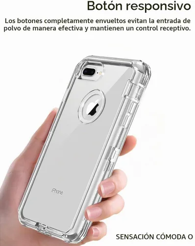 Vista 10 de ORIbox - Funda compatible con iPhone 7 Plus, compatible con iPhone 8 Plus, resistente a prueba de golpes, anticaída, funda transparente Cristal