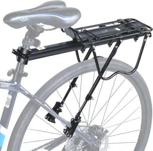 Vista 7 de Lumintrail Portaequipajes de bicicleta con capacidad de peso de 20 libras para bolsas de maletero y asa de liberación rápida