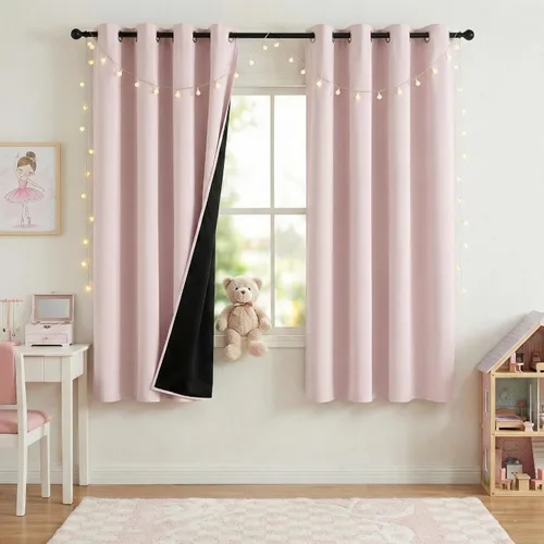 Vista 10 de NICETOWN Cortinas 100% Opacas Cortas de 36 Pulgadas de Largo para Dormitorio, Privacidad Aislamiento Térmico con Ojales Cortinas de Ventana