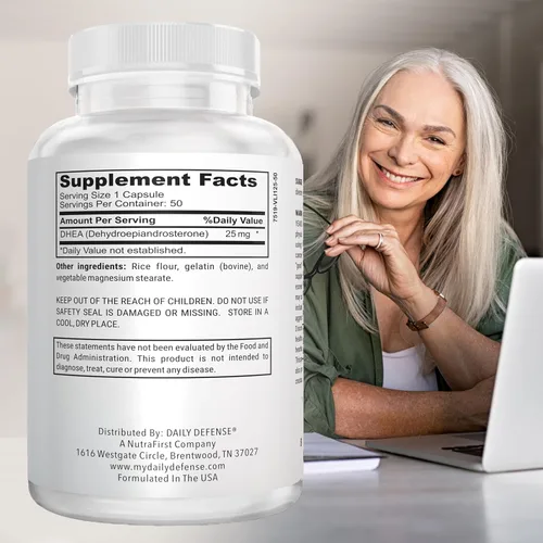 Vista 2 de Pure DHEA 25mg para mujeres y hombres Suplemento de DHEA para mujeres y hombres, la dosis justa de vitaminas DHEA para vitalidad, impulso de energía