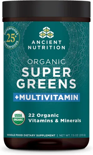 Vista 12 de Ancient Nutrition Supergreens Alkalize & Detox - Polvo de superalimento orgánico hecho de frutas reales, verduras y hierbas, para apoyo digestivo