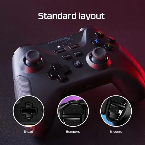 Vista 5 de HyperX Embrague - Controlador de juegos para Android y PC, juegos en la nube y móviles, Bluetooth, inalámbrico de 2.4 GHz, conexión con cable USB-C