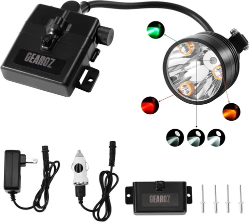 Vista 10 de GearOZ Coon - Faro delantero de caza para depredadores de cerdo, lámpara de cabeza de cazador, gorra de camuflaje Coyotes Hunting Headlamp, 10W