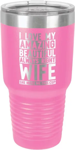 Vista 13 de OnlyGifts.com - Vaso con pajita y texto "I love my wife", 30 onzas, Negro