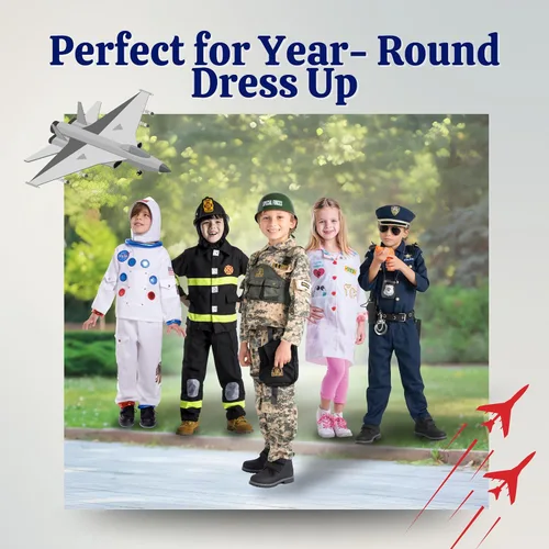 Vista 8 de Disfraz de Ejército de Dress Up America para Niños Conjunto de Soldado Militar de Fuerzas Especiales Atuendo Táctico para Niños para Halloween