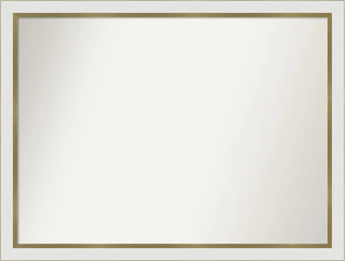 Vista 536 de Amanti Art Espejo personalizado, espejo de baño estrecho Alexandria White Wash, espejo de pared o espejo de tocador de baño sobre el fregadero