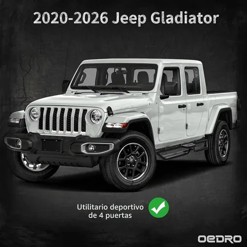 Vista 9 de OEDRO Estribos compatibles con Jeep Gladiator JT de 4 puertas 2020-2026