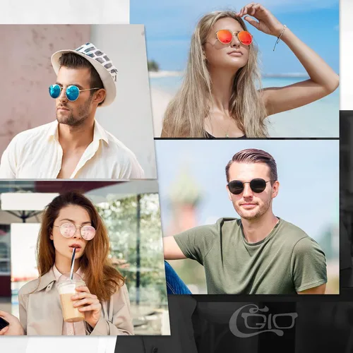 Vista 2 de CGID E01 Lennon - Gafas de sol polarizadas redondas unisex