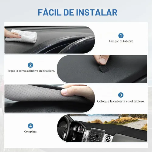 Vista 7 de FIILINES - Cubierta para salpicadero para Ford F150 2004-2008, tapete para tablero de instrumentos para accesorios F150, malla transpirable