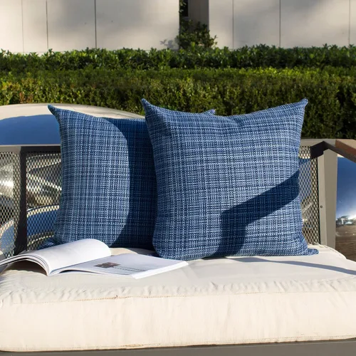 Vista 54 de Kevin Textile - Juego de 2 fundas de almohada decorativas para exteriores, impermeables, para jardín, patio, tienda de campaña, sofá, de 16 x 16
