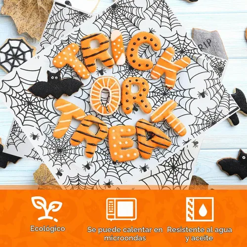 Vista 4 de Yahenda 150 hojas de papel de cera de Halloween para envoltura de alimentos