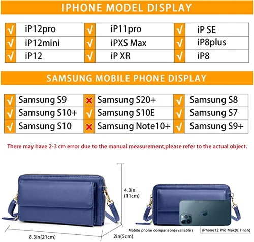 Vista 3 de Touch Screen Phone Bag Small Crossbody Bag Shoulder Handbag, RFID Blocking Wallet for Women