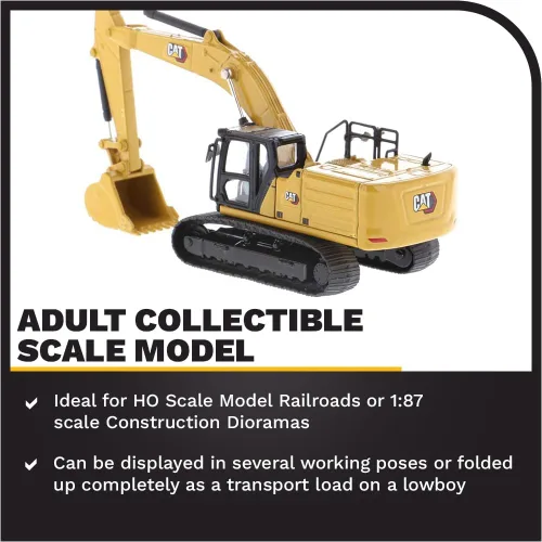 Vista 3 de Diecast Masters Excavadora hidráulica de próxima generación Caterpillar 336 a escala 1:87 Camión coleccionable para gatos y equipos