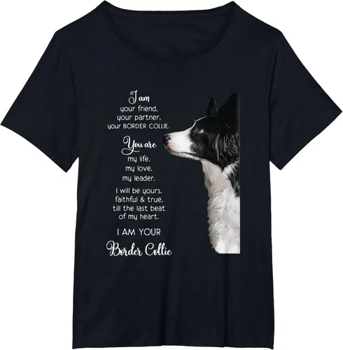 Vista 31 de Funny I Am Your Friend Your Partner Your Border Collie - Camiseta de regalo, Negro, S