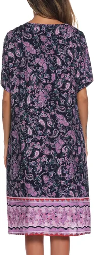 Vista 5 de AVIIER Vestido de casa para mujer, manga corta, plumero, abrigo con botones, ropa de dormir XXL
